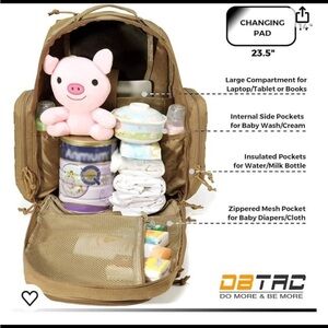 SOLD DBTAC Large Baby Nappy Bag for Men w/Changing Mat